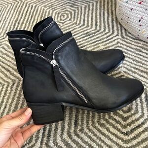 Taking Shape leather Booties with Zipper Detail
